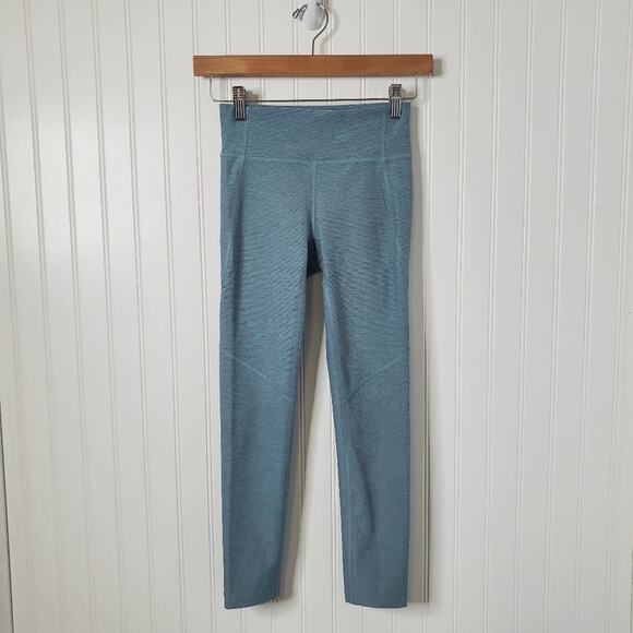 Outdoors Voices Women's Heather Blue Leggings Size XS Workout Activewear Crop - Picture 2 of 7